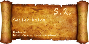 Seiler Kolos névjegykártya